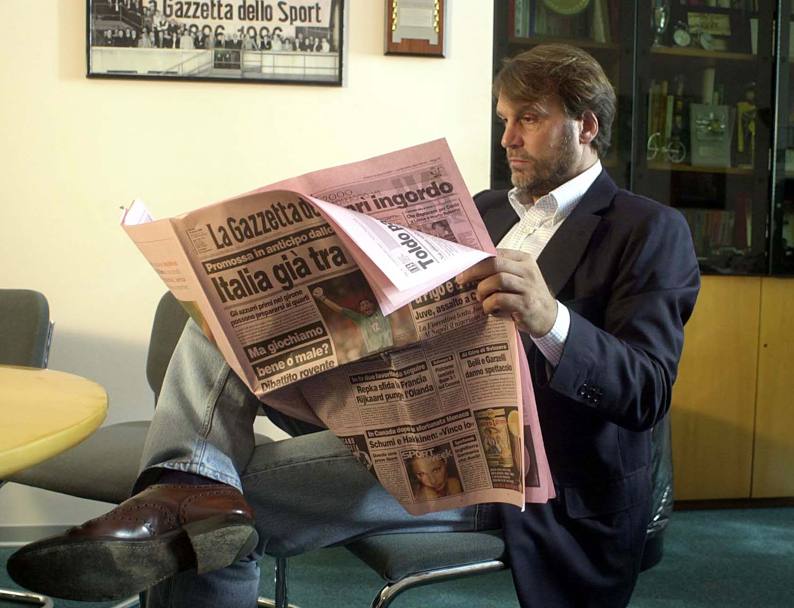 16 giugno 2000. Marco Tardelli in visita alla Gazzetta dello Sport (Dfp)